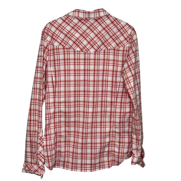 STIO Women’s Shirt Size Medium Red Plaid Long Sleeve Button Down - Picture 2 of 7